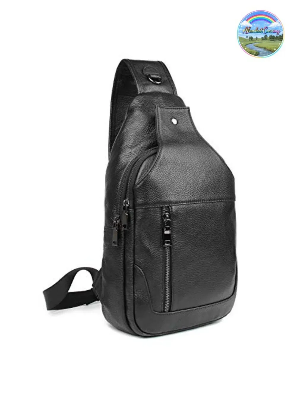 Genuine Leather Waterproof Crossbody Sling Chest Bag Daypack Men